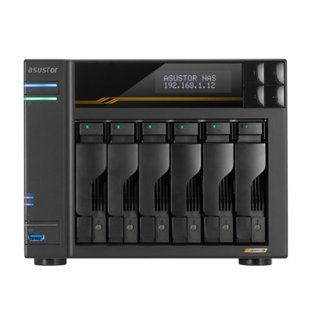 Asustor LOCKERSTOR 6 Gen3 (AS6806T) NAS Komputer stacjonarny AMD Ryzen V3C14 16 GB DDR5 ADM Czarny