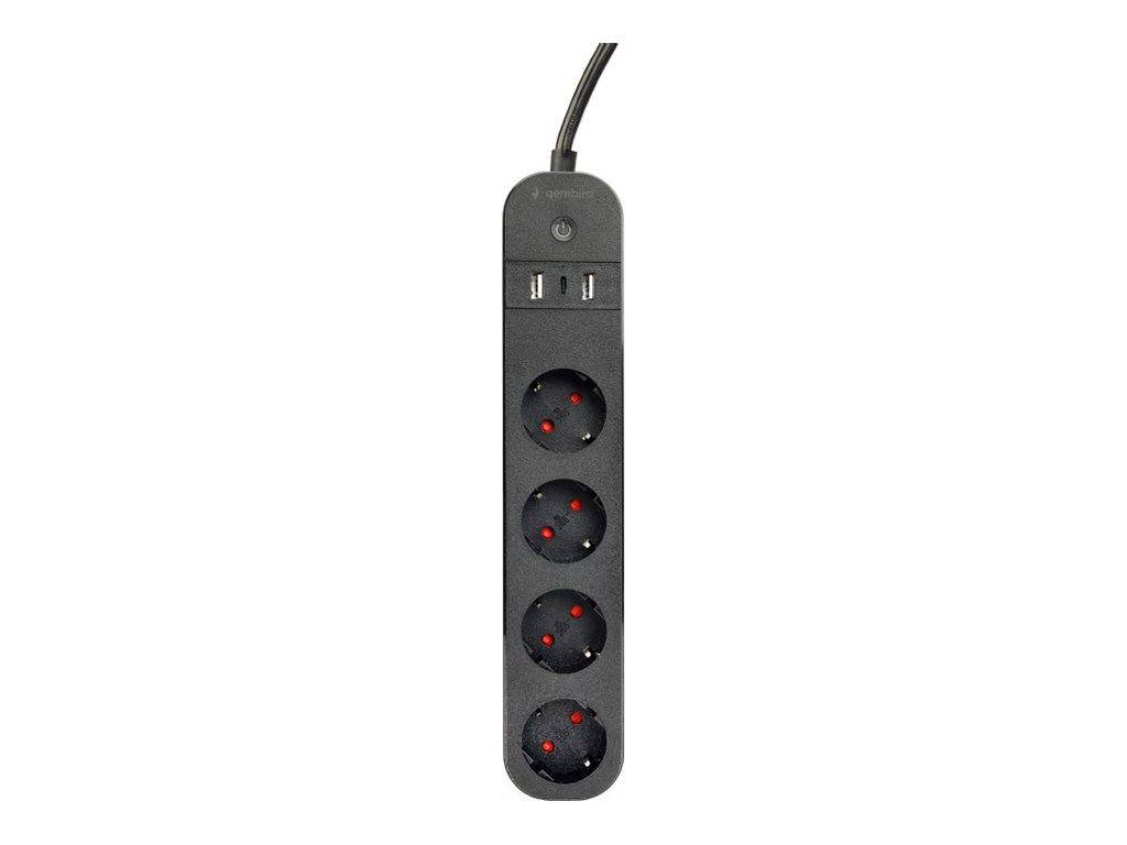 Inteligentna listwa Tuya 4xDE 2xUSB-A 1xUSB-C Czarna