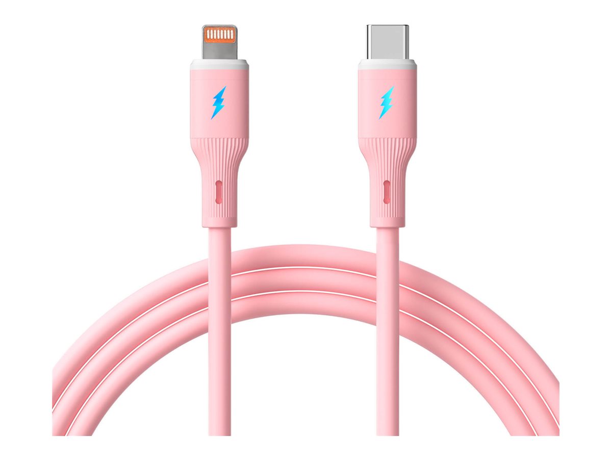 AKYGA Cable USB AK-USB-71 USB type C m / Lightning m ver. 2.0 30W 1m Pink Silicone