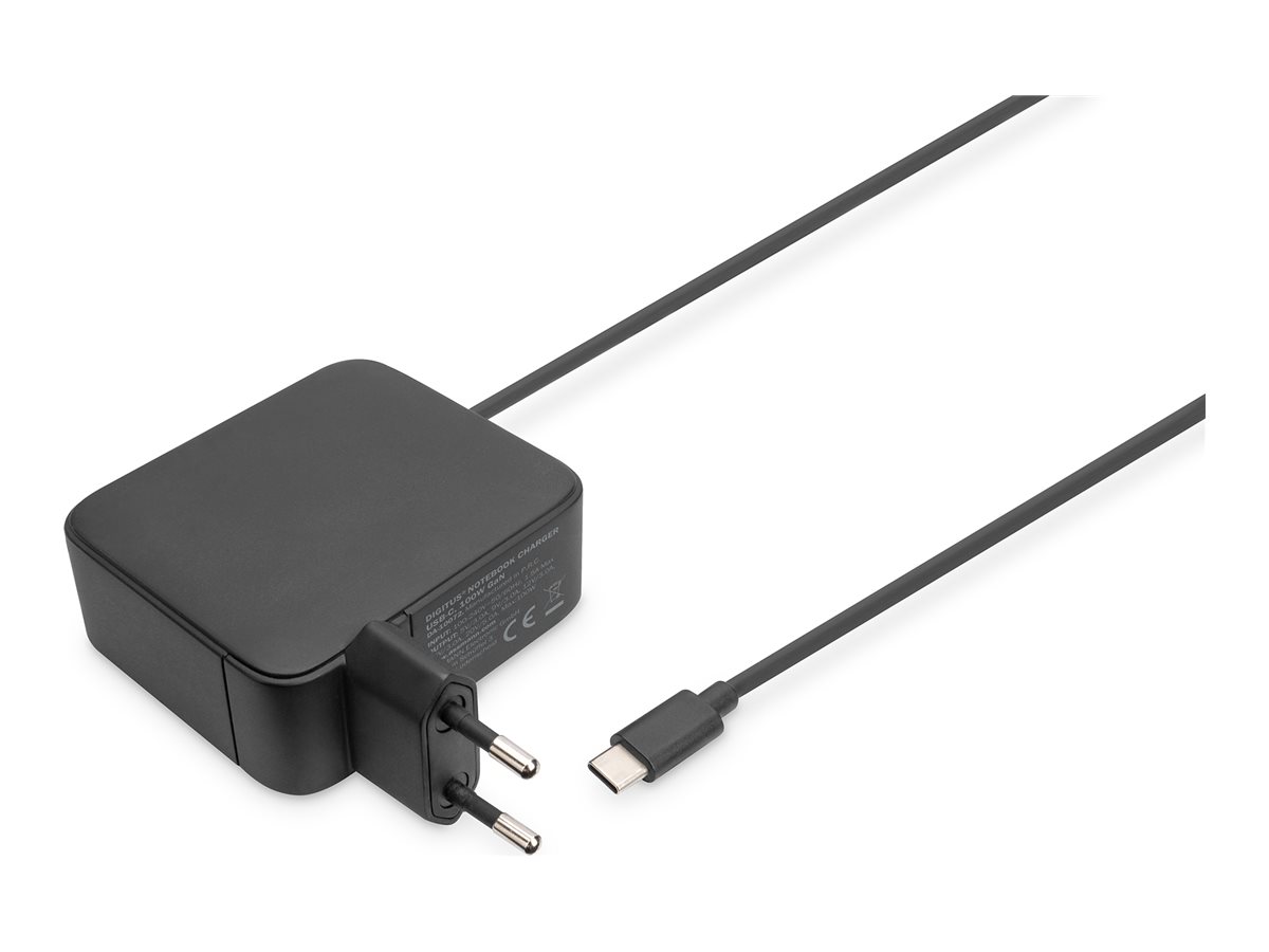 Ładowarka sieciowa zasilacz 1x USB-C PD 3.0 max. 100W GaN zintegrowany kabel 1,2m Czarna
