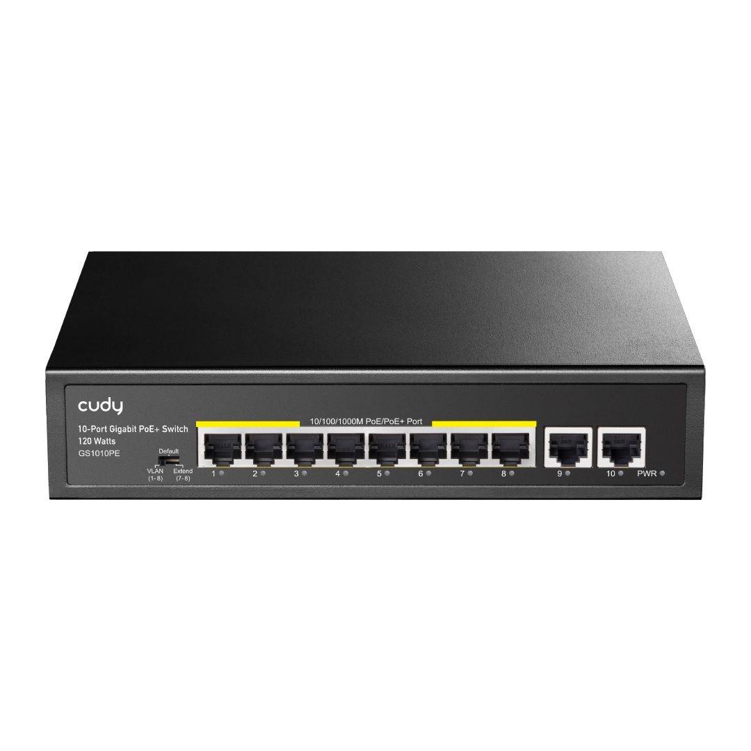 Switch CUDY GS1010PE 8-Port Gigabit PoE+ 120W 2xGbE Uplink