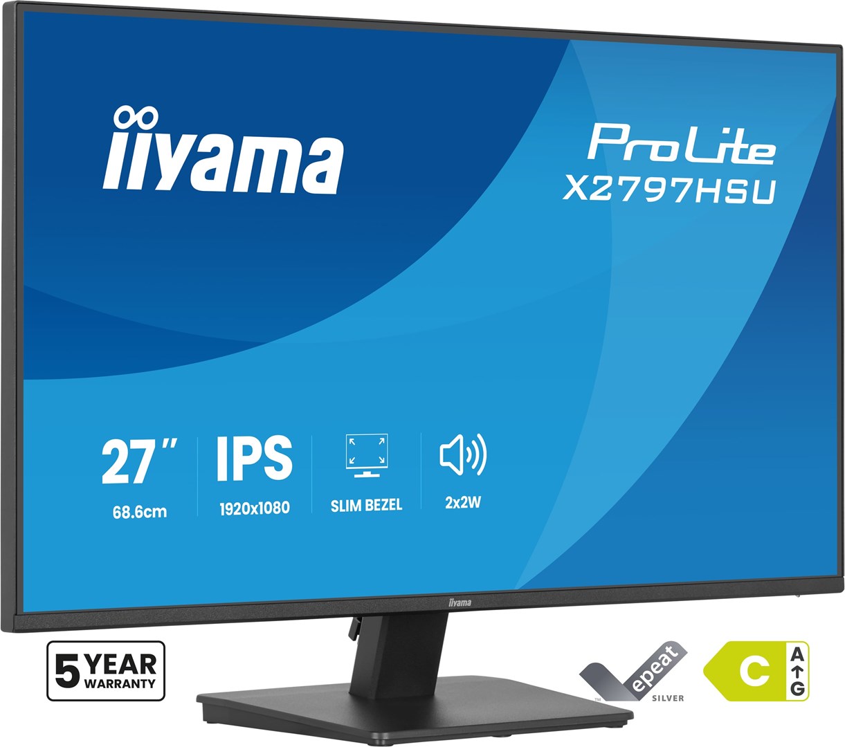 iiyama ProLite X2797HSU-B1 monitor komputerowy 68,6 cm (27") 1920 x 1080 px Full HD LED Czarny
