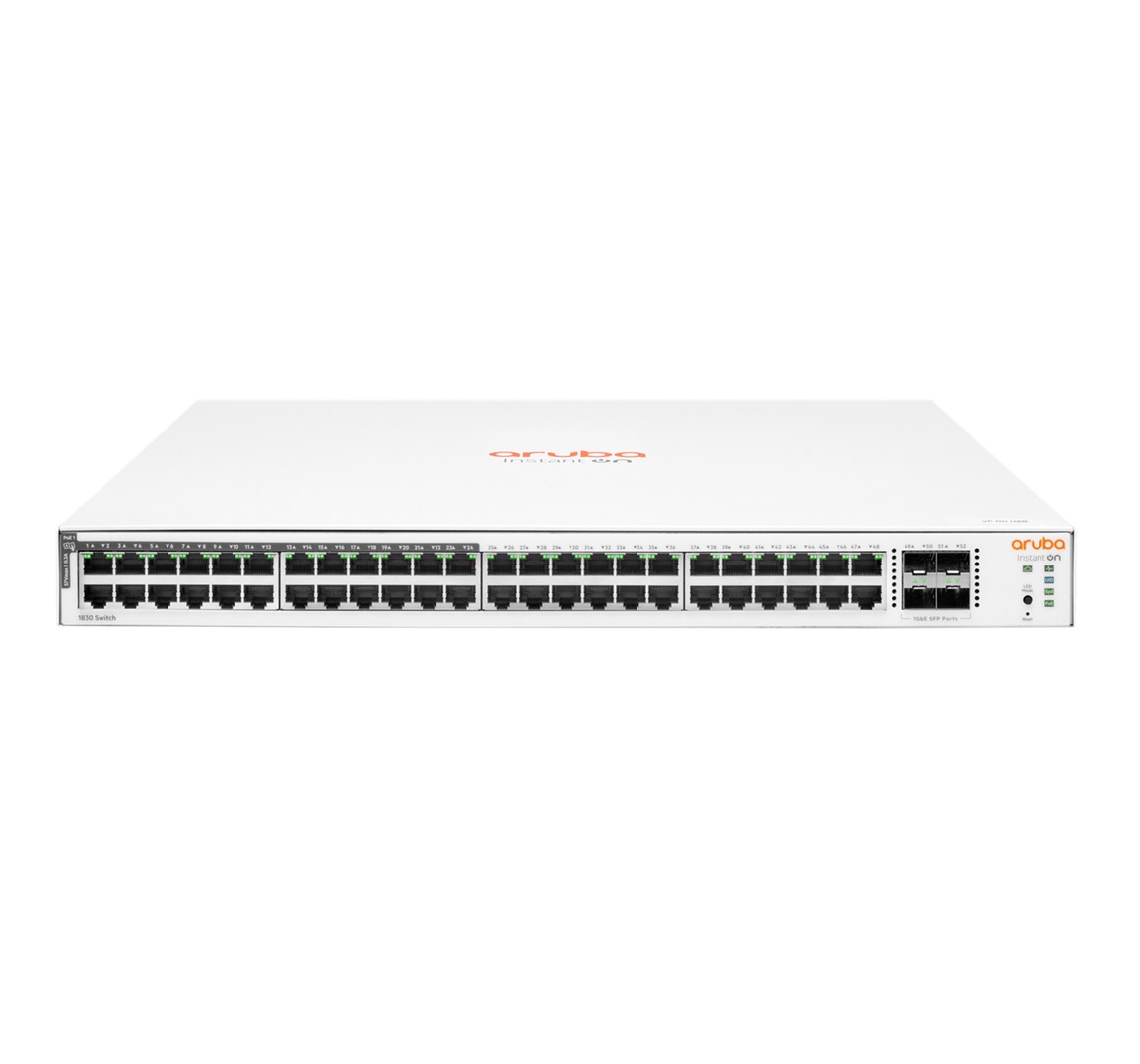 Switch HP Enterprise Aruba JL815A Instant On 1830 48G 24p Class4 PoE 4SFP 370W Zarządzany L2 Gigabit Ethernet (10/100/1000) Obsługa PoE 1U