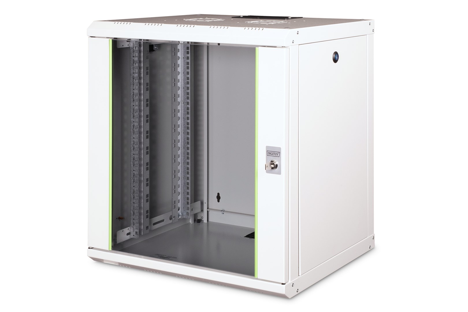 Digitus Szafa sieciowa wisząca Unique 19" 12U rack 600x450, drzwi szyba, szary, niedzielona, złożona, 100kg