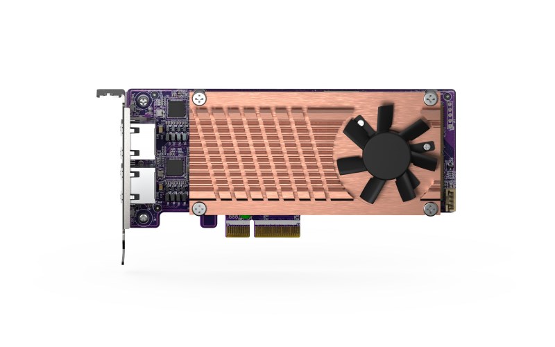 Qnap QM2-2P2G2T, 2 x PCIe 2280 M.2 SSD, PCIe Gen3 x4, 2x Intel I225LM 2.5GbE RJ45