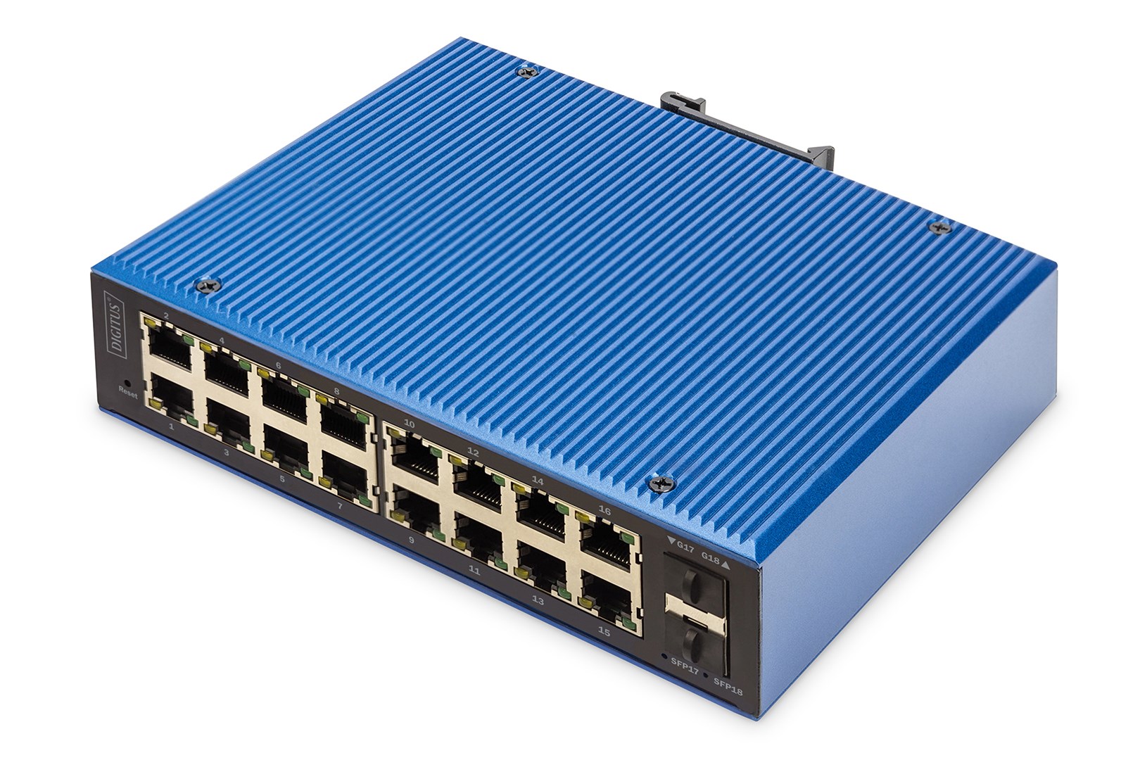 Digitus Przemysłowy zarządzalny przełącznik Gigabit Ethernet L2, 16+2 porty