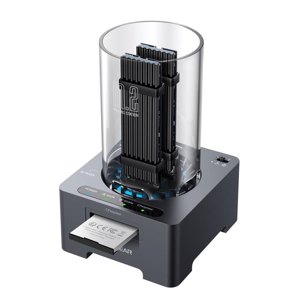 GRAUGEAR G-M2DK-CR-10G stacja dokująca do dysków twardych USB 3.2 Gen 2 (3.1 Gen 1) Type-C Szary