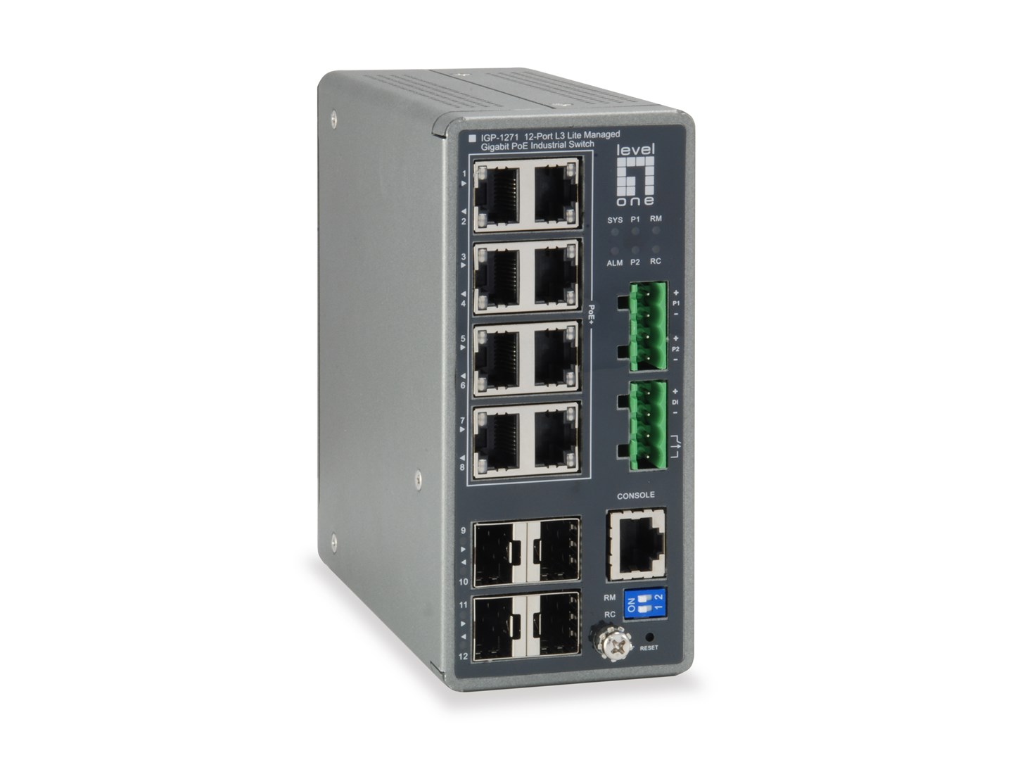 Przełącznik LevelOne TURING Industrial Gb/L3 Managed PoE 240W 1Gbps