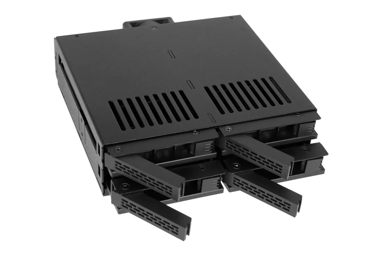 Stacja dokująca Icy Dock MB324SP-B, 0 TB, Serial ATA, Serial ATA II, Serial ATA III, Serial Attached SCSI (SAS), 440 g, Komputer stacjonarny
