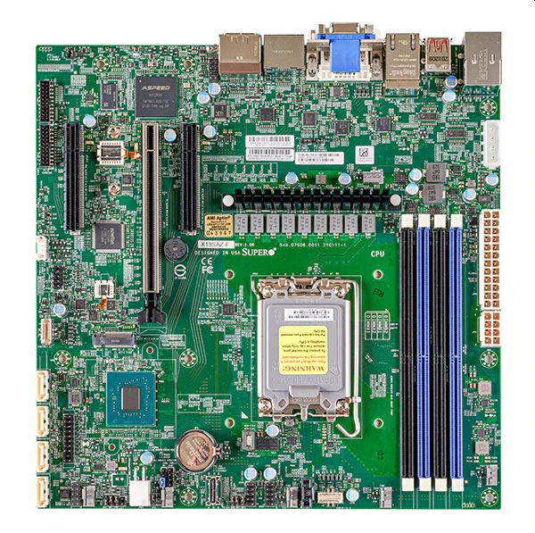 Płyta główna Supermicro X13SAZ-F microATX 1 gniazdo Socket V0 Intel Alder Lake-S R680E tylko DDR5 PCIe 5.0 x16