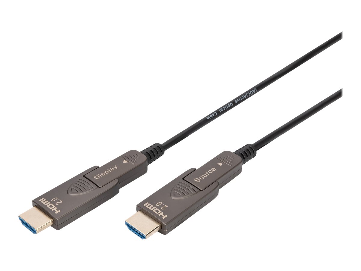 Kabel hybrydowy AOC HDMI 2.0 Premium High Speed Ethernet 4K60Hz UHD HDMI D/A HDMI D/A M/M z odłączanym wtykiem, 15m, czarny