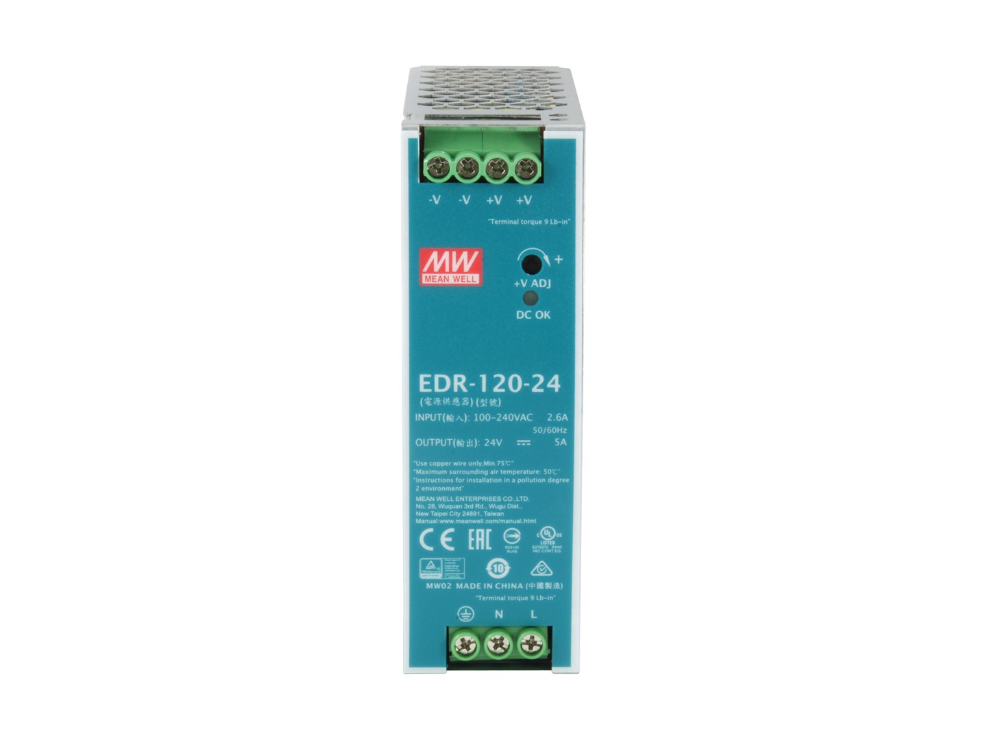 Zasilacz przemysłowy LevelOne 24VDC/120W+szyna DIN srebrny
