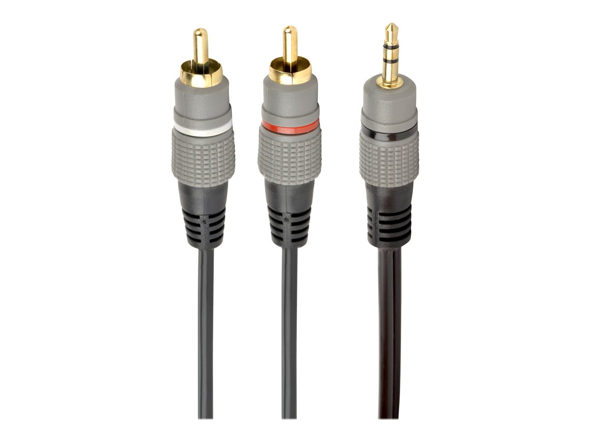 Kabel stereo minijack 3.5mm na 2*RCA 2.5m pozłacane złącza