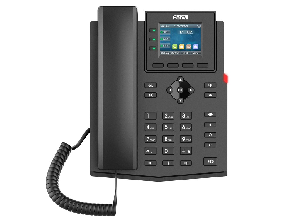 Fanvil X303-2 telefon VoIP Czarny 4 linii LCD