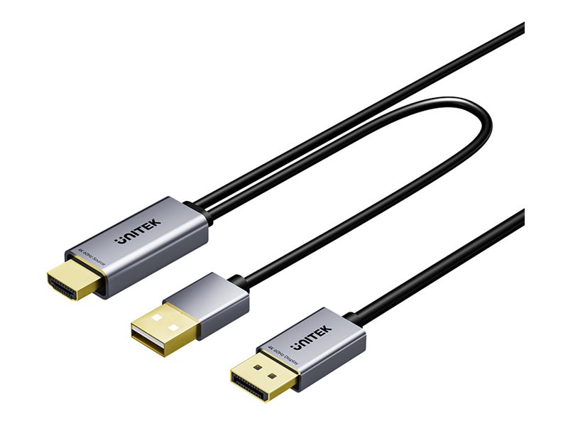 UNITEK V1714AGY01 HDMI 2.0 - DisplayPort 1.2 4K Kabel 1.8M M/M