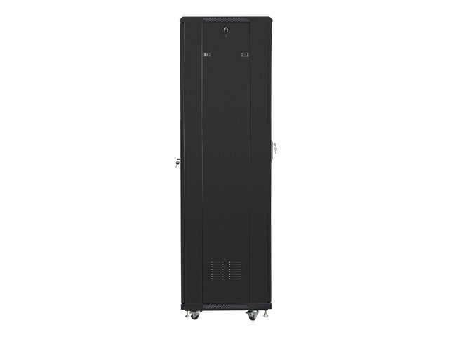 Szafa jednosekcyjna, zamykana na zamek Lanberg FF01-6642-12B (42U; 19''; 2050mm / 600mm / 600 mm; stojąca; Pełne, Szklane; 800 kg; kolor czarny)