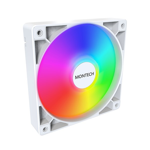 Wentylator Montech GF120 PWM ARGB, 3 szt. - 120mm, biały