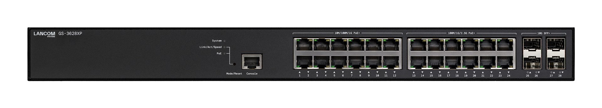 LANCOM GS-3628XP Zarządzany L2/L3 2.5G Ethernet (100/1000/2500) Obsługa PoE 1U Czarny