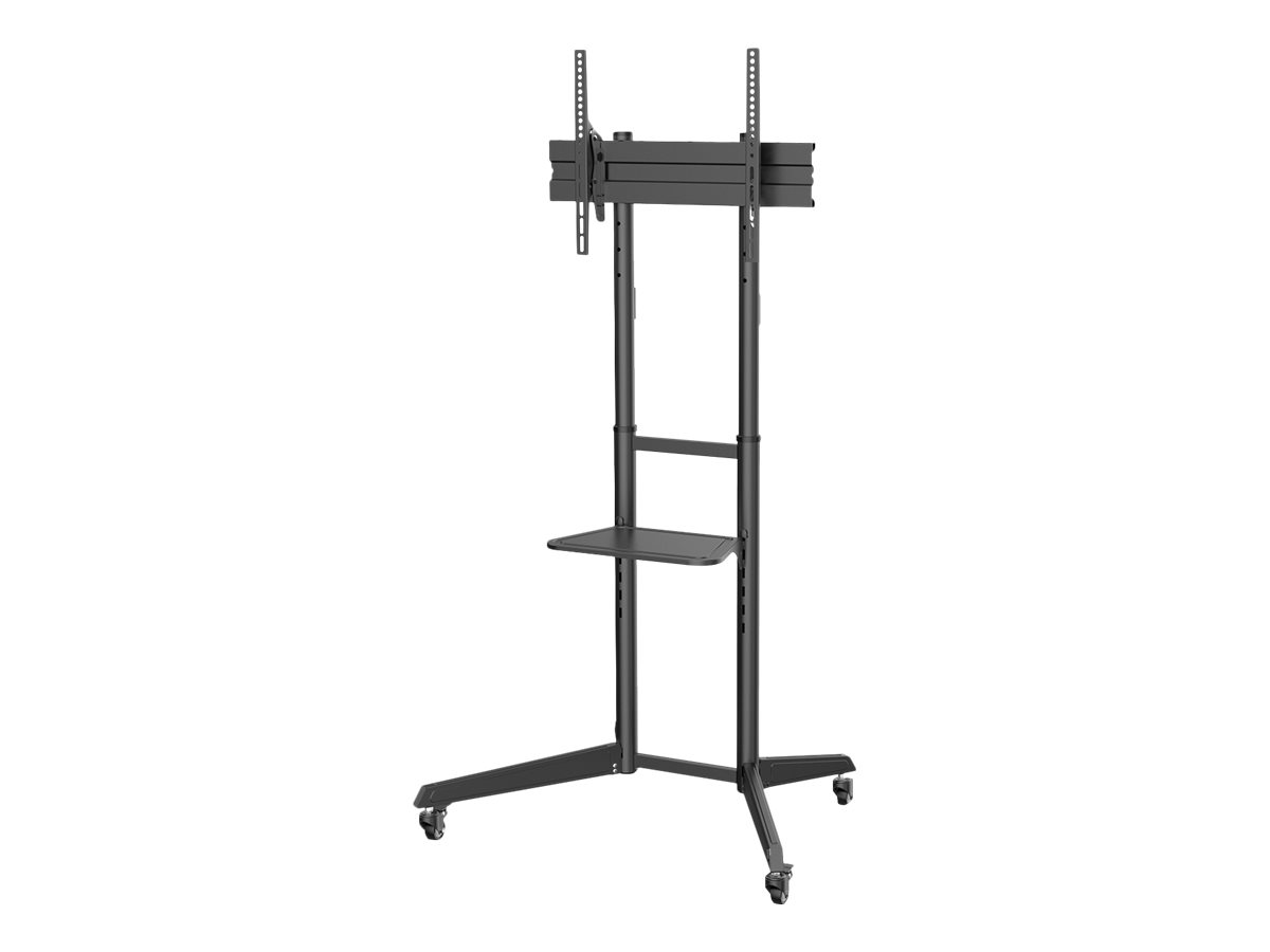 Stojak mobilny pojedynczy z półką 1xLCD max. 70" max. 50kg, VESA max. 600x400