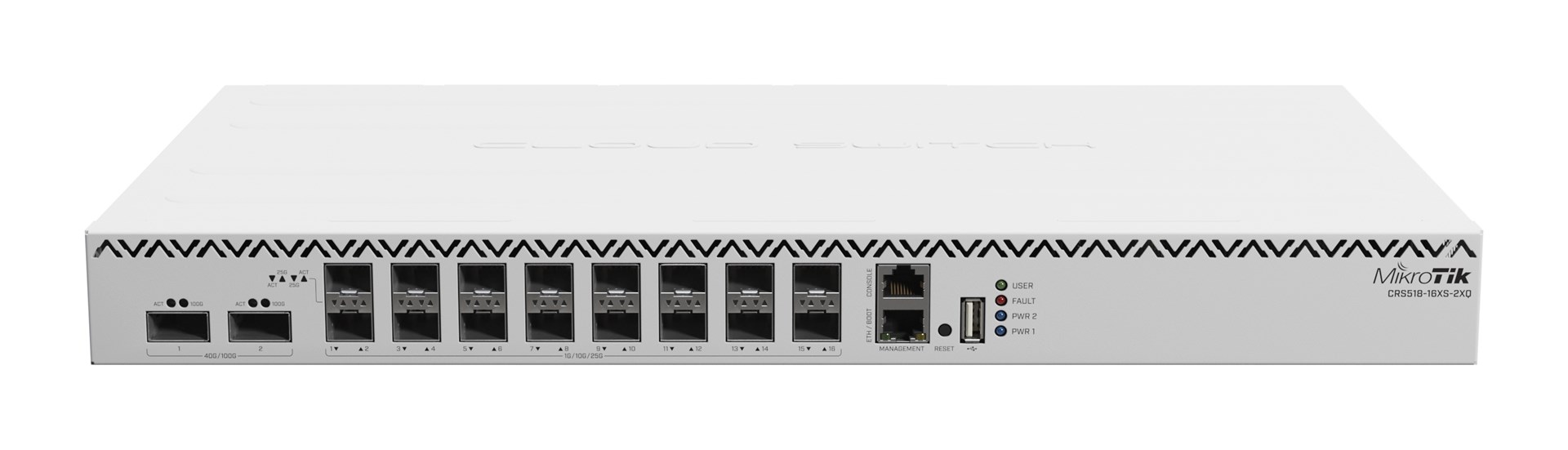 Switch Mikrotik CRS518-16XS-2XQ-RM 19p Managed Fast/25G/100G