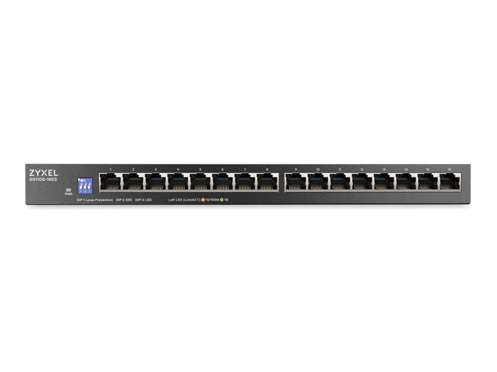Switch Zyxel GS1100-16ES-EU0101F 16p Unmanaged, DIP, Fanless, Slim