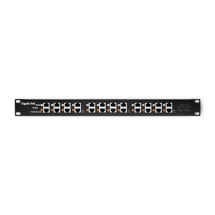 QOLTEC PATCH PANEL RACK | 12 PORTÓW | POE | CZARNY