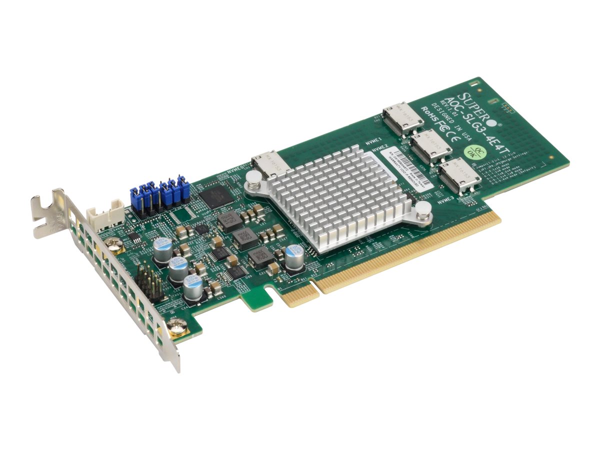 Kontroler HBA Supermicro AOC-SLG3-4E4T 4x NVMe OCuLink PCIe x16 retimer