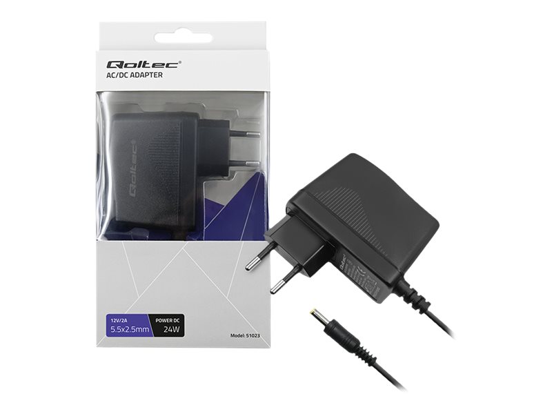 QOLTEC ZASILACZ WTYCZKOWY 24W | 12V | 2A | 5.5*2.5