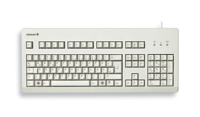 Klawiatura CHERRY TAS G80-3000 Przewodowy DE-Layout jasnoszary NIEBIESKI PRZEŁĄCZNIK