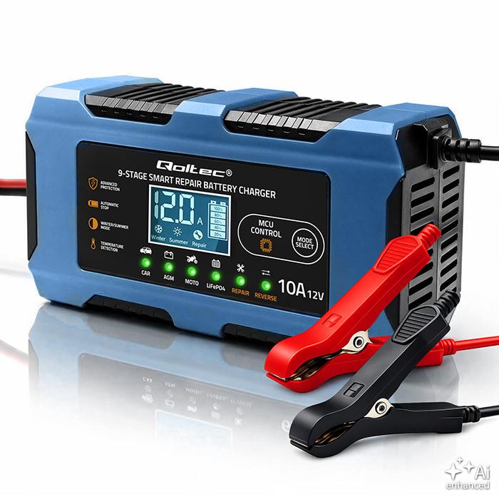 Ładowarka 12V 10A | Prostownik z funkcją naprawy | AGM GEL LiFePO4