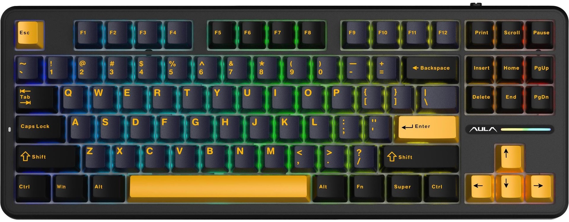 Klawiatura gasket F87 Thunder Black GrayWood switch RGB AULA