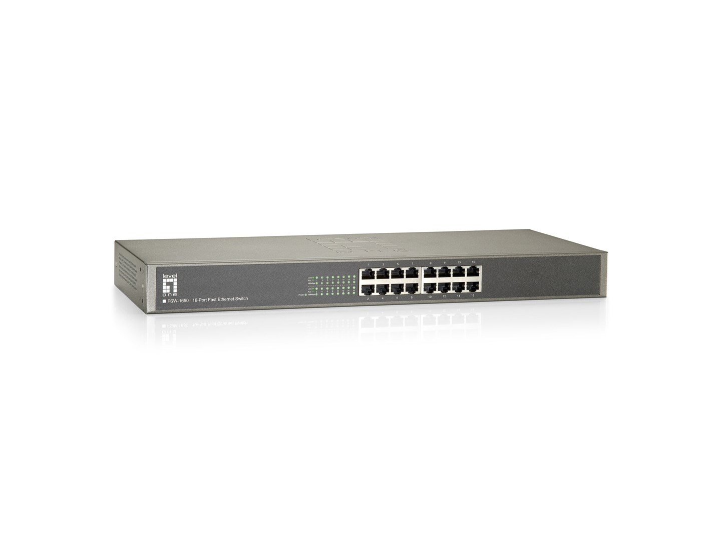 LevelOne FSW-1650 przełącznik sieciowy Nie zarządzany Fast Ethernet (10/100) Szary