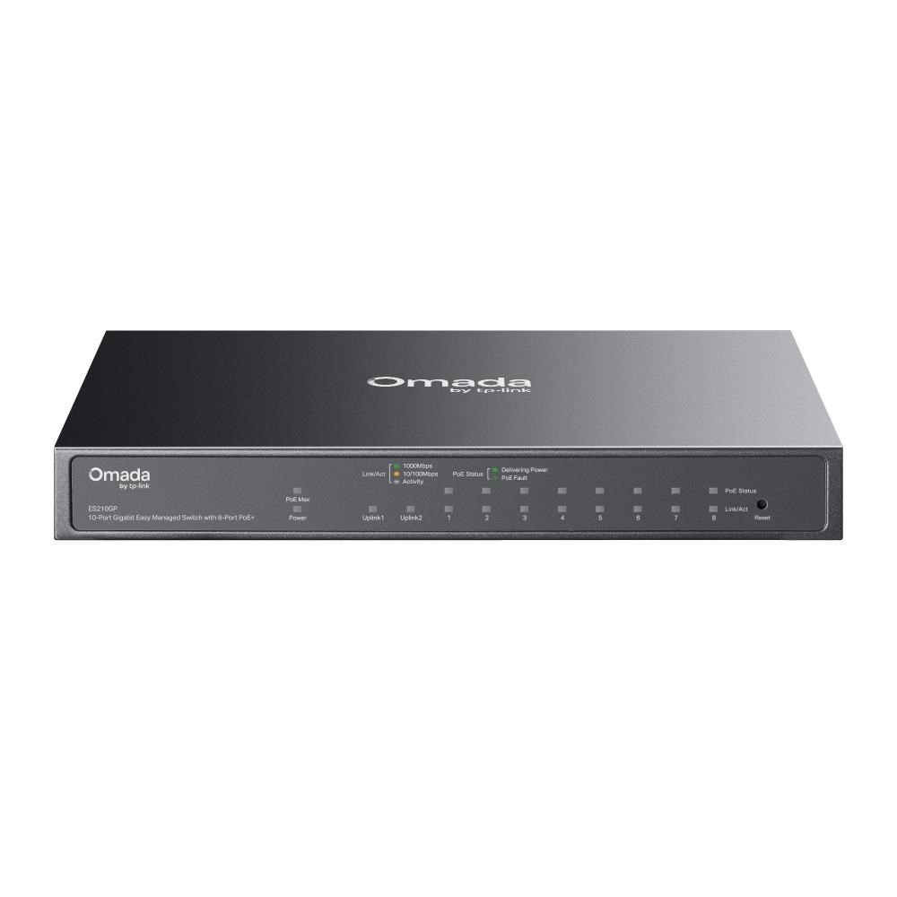 TP-Link Omada ES210GP przełącznik sieciowy Zarządzany L2 Gigabit Ethernet (10/100/1000) Obsługa PoE DIN rail Czarny