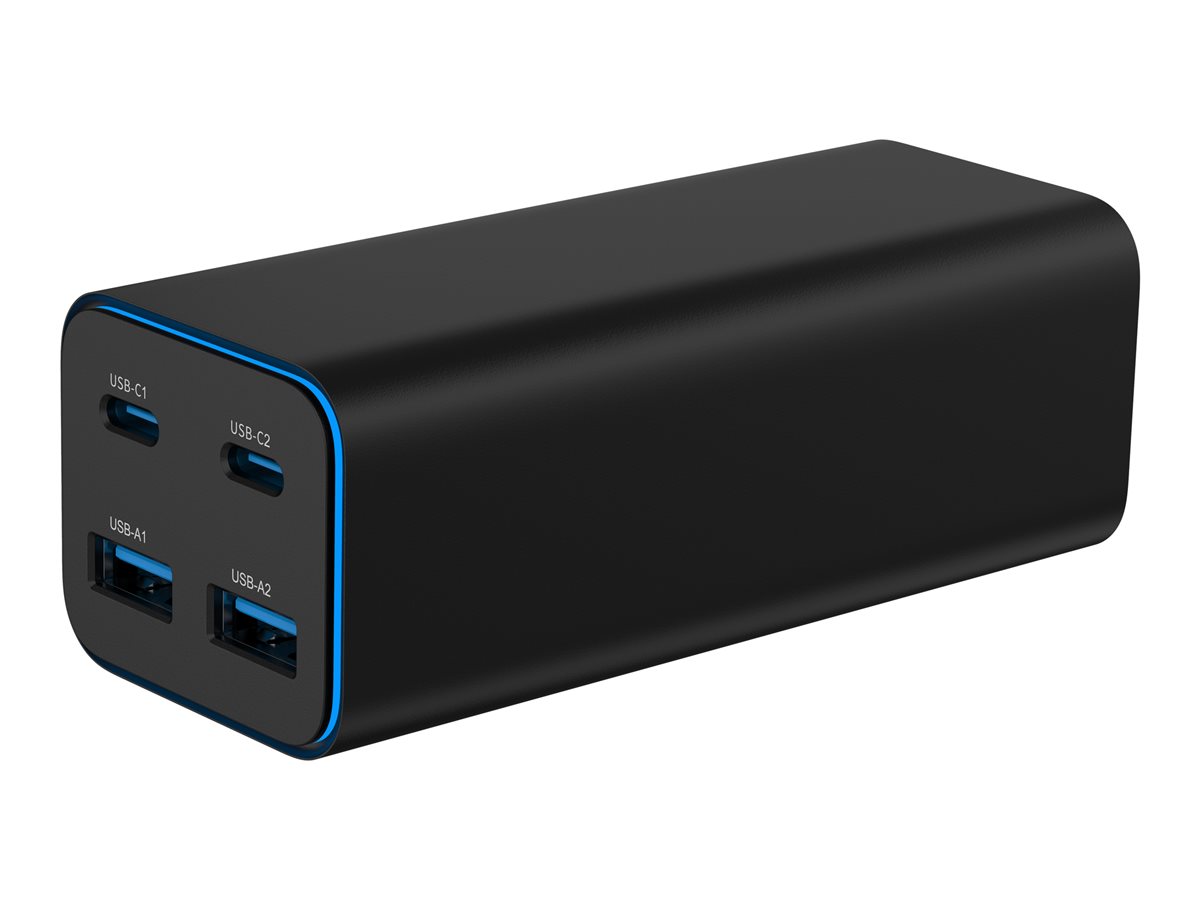 Ładowarka uniwersalna 100W GaN 2xUSB-A 2xUSB-C szybkie ładowanie czarna