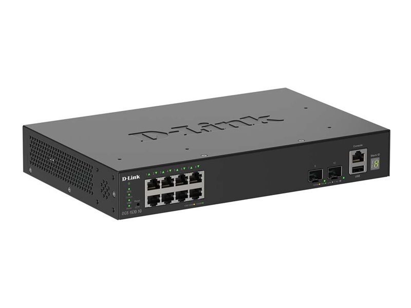 Przełącznik SMART DGS-1530-10/E 8 portów GE + 2 porty 10G SFP+