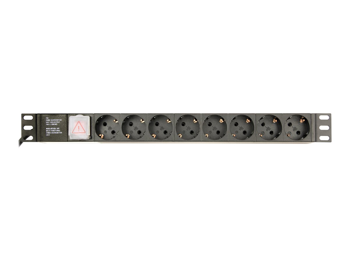 GEMBIRD LISTWA ZASILAJĄCA RACK 19" PDU EG-PDU-014 1U, 16A, 8X SCHUKO, KABEL 3M
