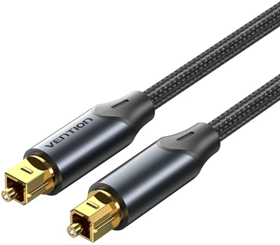 Kabel audio optyczny Vention w oplocie z aluminiowym złączem 5m czarny