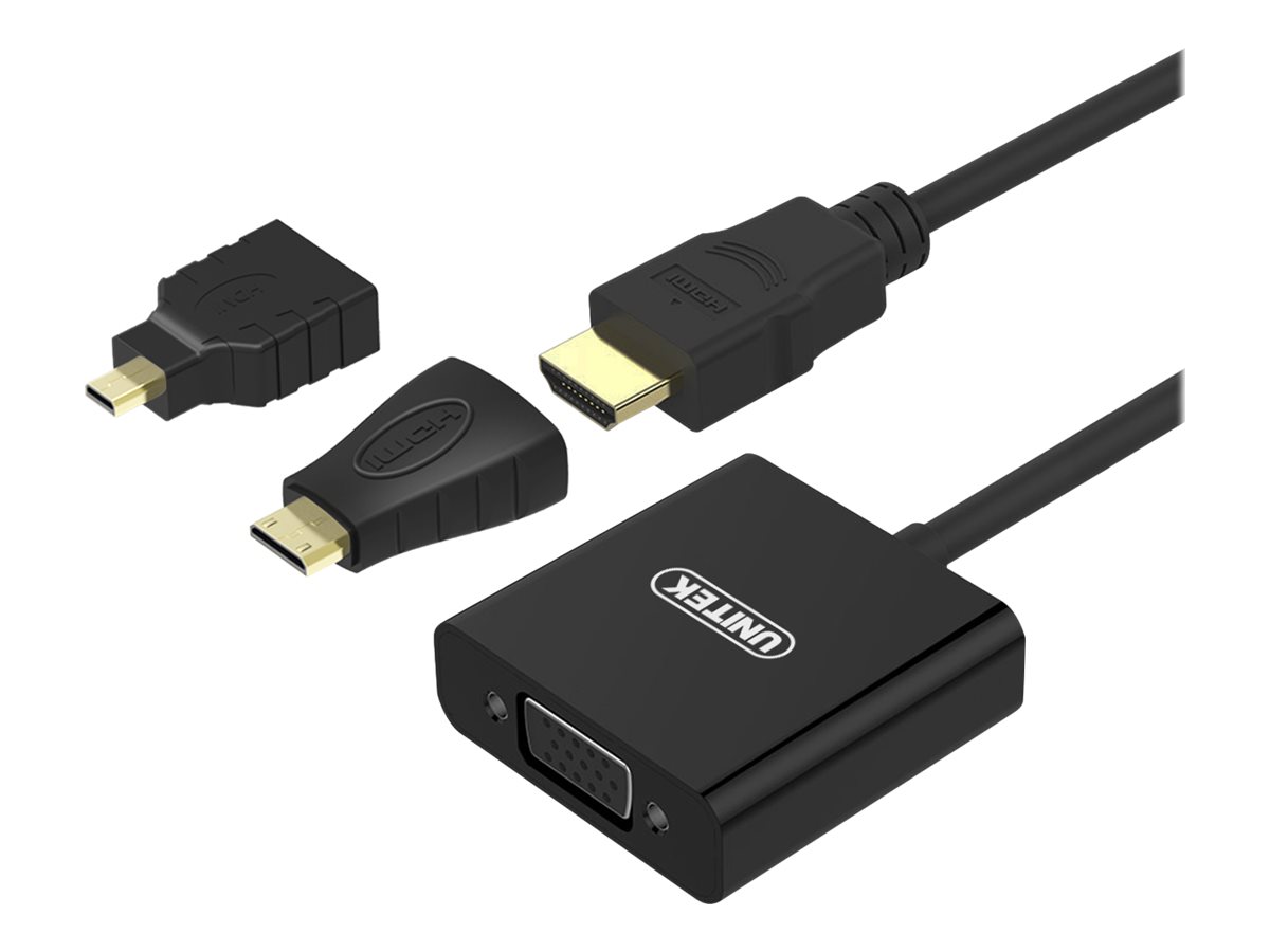 UNITEK Y-6355 Adapter mini/micro HDMI - VGA + audio