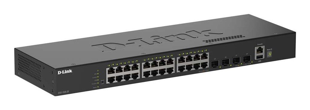 D-Link DGS-1530-28/E przełącznik sieciowy Zarządzany L2 Gigabit Ethernet (10/100/1000) Czarny