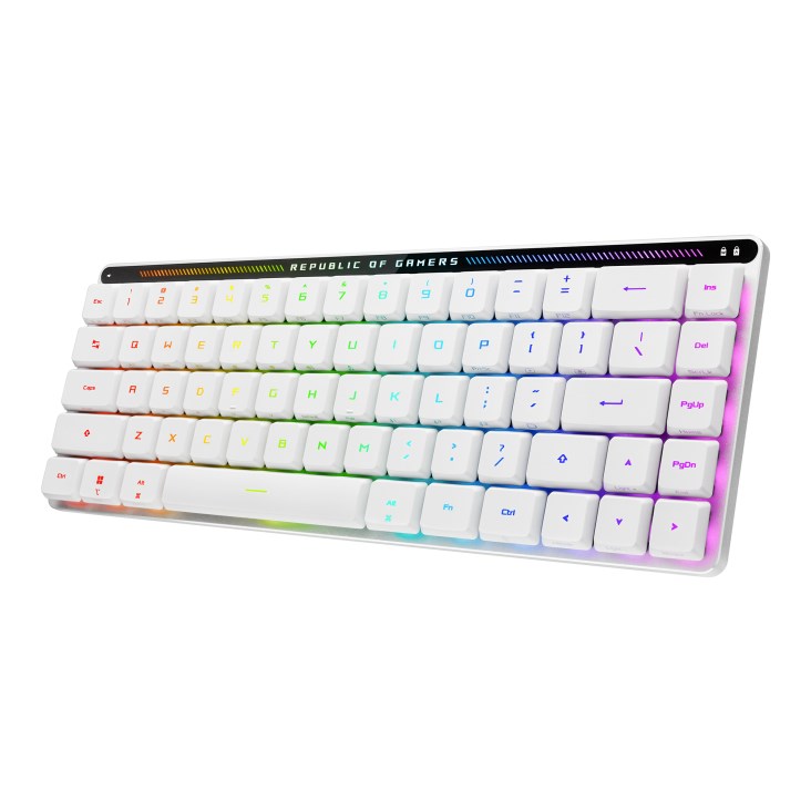 Klawiatura Gaming USB + RF Wireless + Bluetooth QWERTZ Biały ASUS ROG Falchion RX Low Profile
