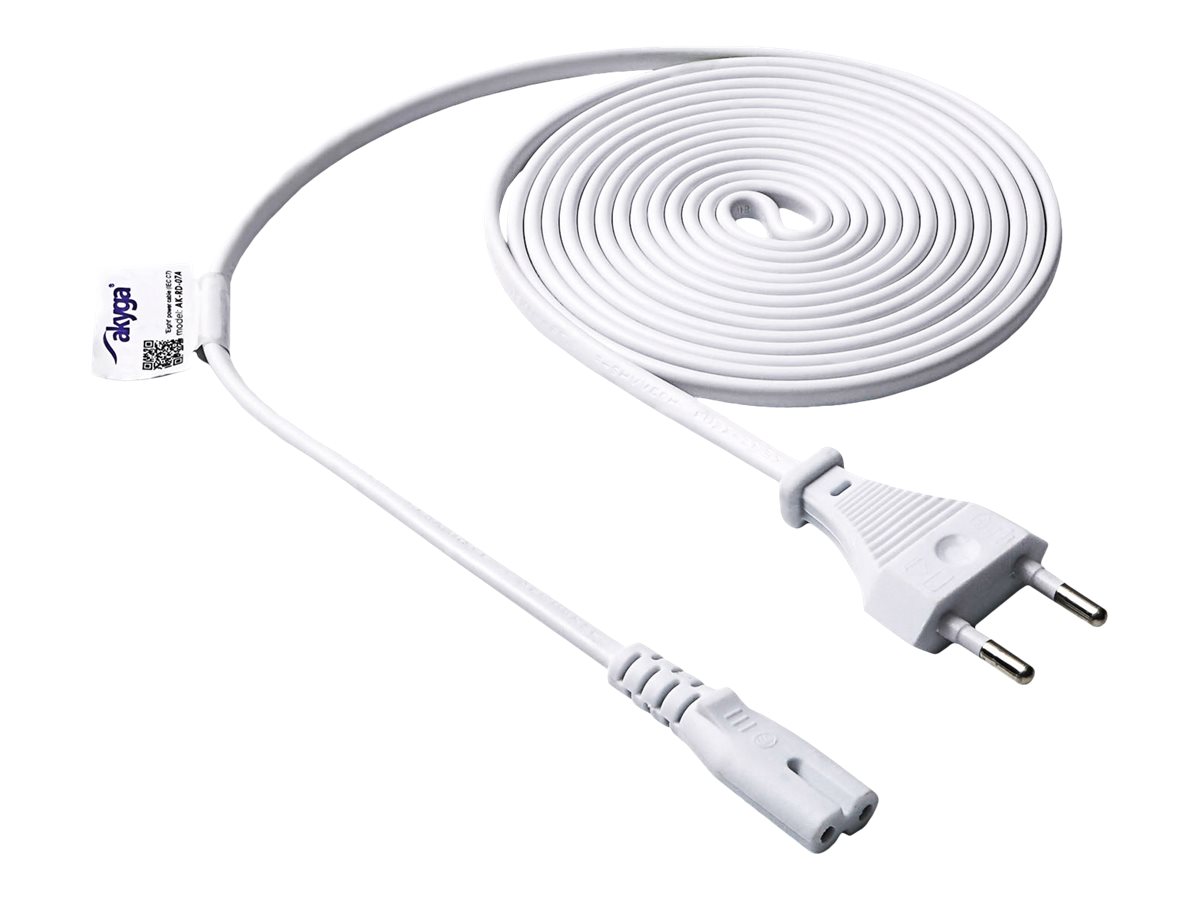 AKYGA Power Cable for Notebook AK-RD-07A Eight CCA CEE 7/16 / IEC C7 3.0m white