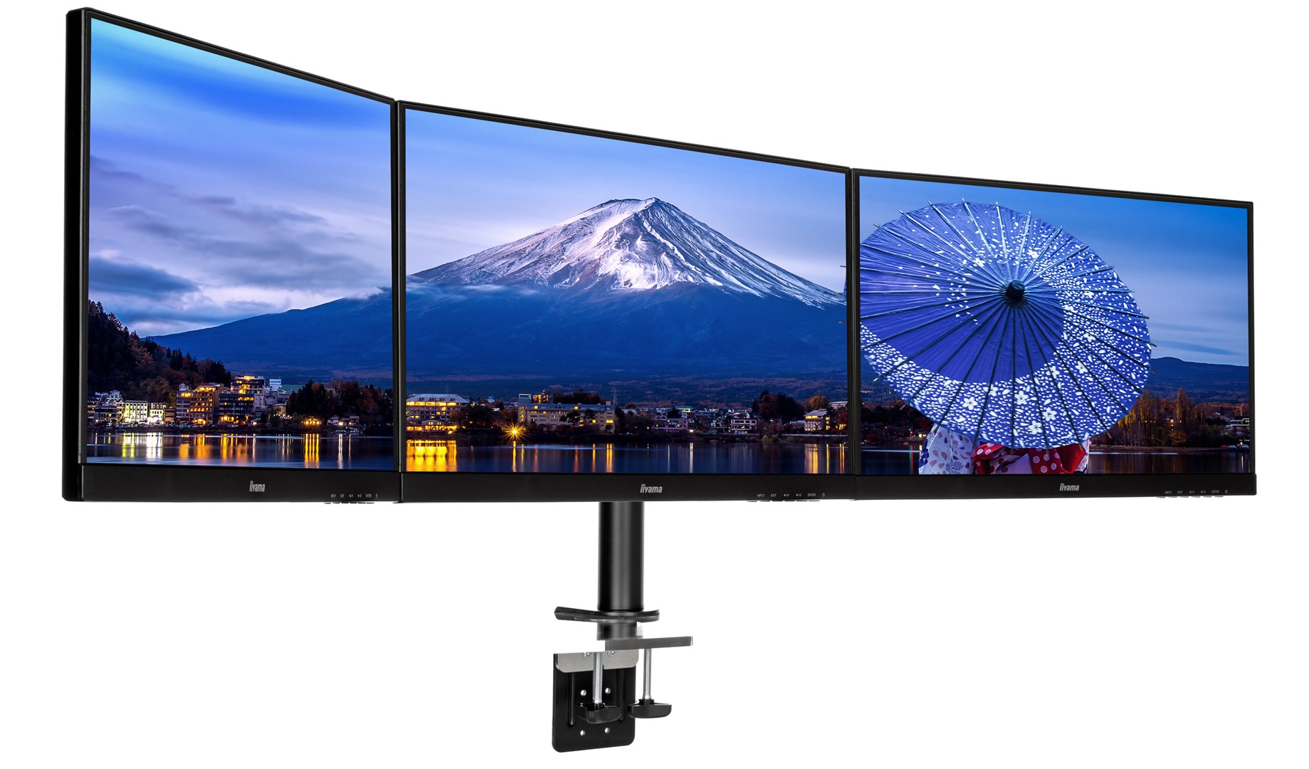 Uchwyt biurkowy do 3 monitorów IIYAMA DS1003C-B1 do ekranów 10-27 cali