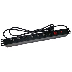 Alantec Listwa zasilająca 19" 230V - 7 gniazd (typu E - CEE 7/5), z wyłącznikiem LED, z zabezpieczeniem przeciwprzeciążeniowym, kabel 1,8m CEE 7/7 (PZ071U)