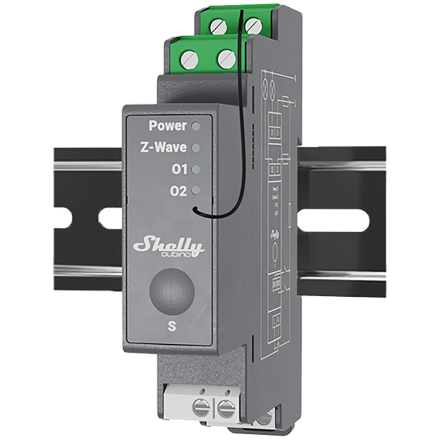 SHELLY Wave Pro 2 DIN-Rail 2-Channel Smart Switch // QPSW-0A2X16EU