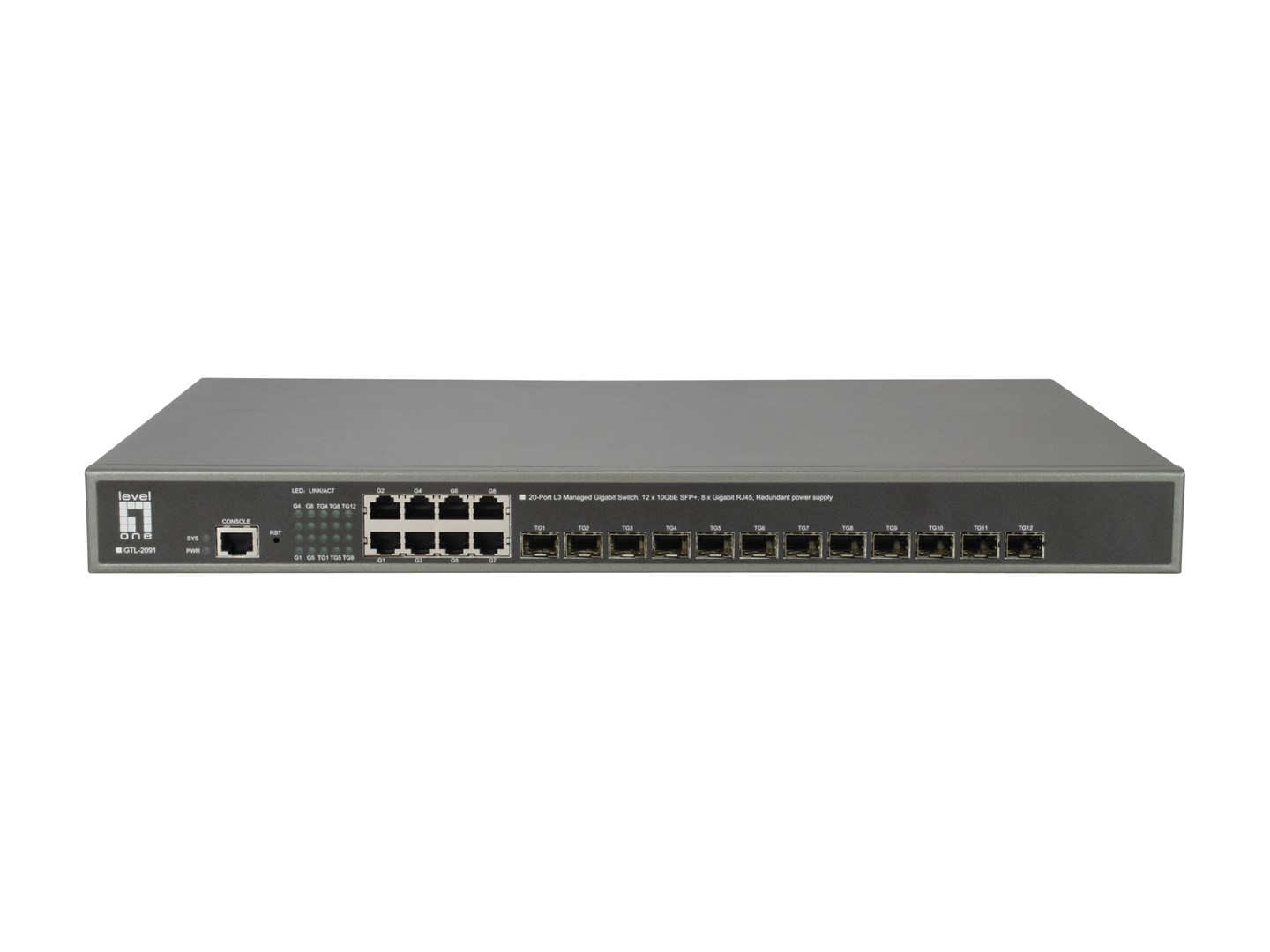 Przełącznik zarządzalny LevelOne GB/L3 20-portowy 19" 10 Gb/s