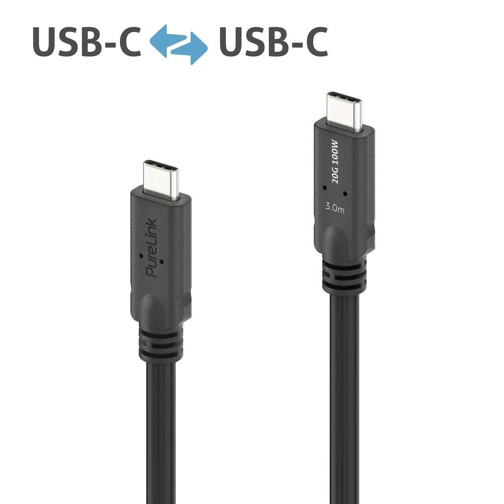 PureLink PI6600-030 kabel USB USB4 Gen 2x2 3 m USB C 20 Gbit/s 100 W Czarny