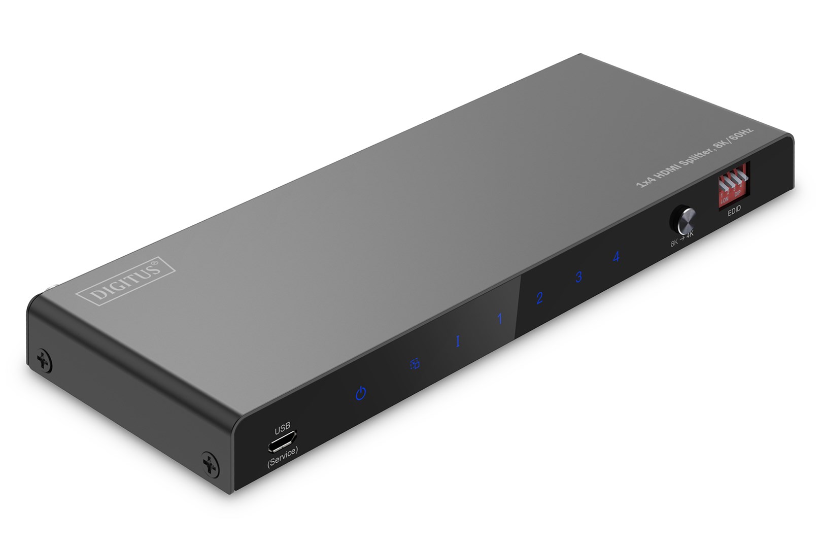 Rozdzielacz / Splitter HDMI 1x4, 8K/60Hz (4:4:4) z HDR, 48 Gbps, HDCP 2.3. Toslink / Stereo, EDID