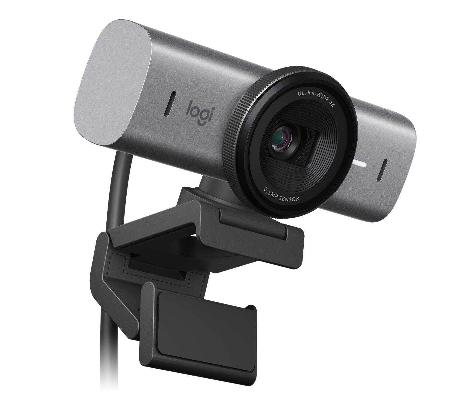 Logitech Webcam MX BRIO 705 for Business, 4K Ultra HD, 60FPS silver/black AI image enhancement, RightSight, RightLight