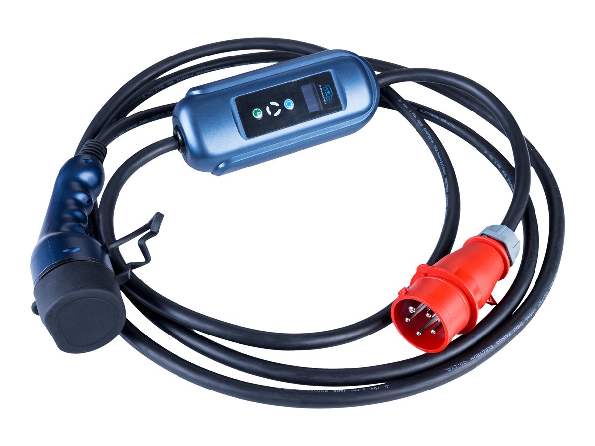 AKYGA Charger for electric cars AK-EC-12 CEE 5pin Type2 LCD 16A 5m blue