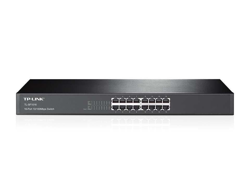 Switch TP-Link TL-SF1016 Nie zarządzany Fast Ethernet (10/100) 1U Czarny
